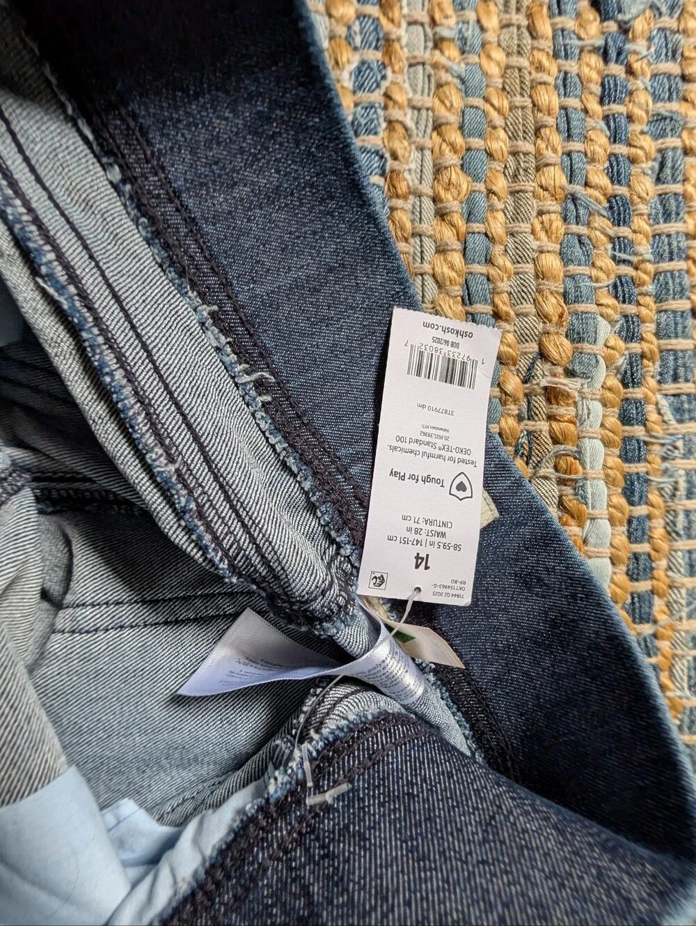 NWT OshKosh B'gosh Flare Jeans Girls 14 Dark Wash Stretch Denim Pull On